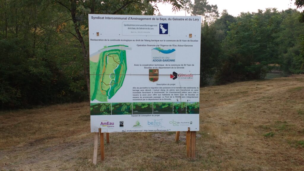 Projet financé par l'Agence de l'eau Adour Garonne et la participation technique de la mairie de St Yzan de Soudiac et le département de la Gironde.